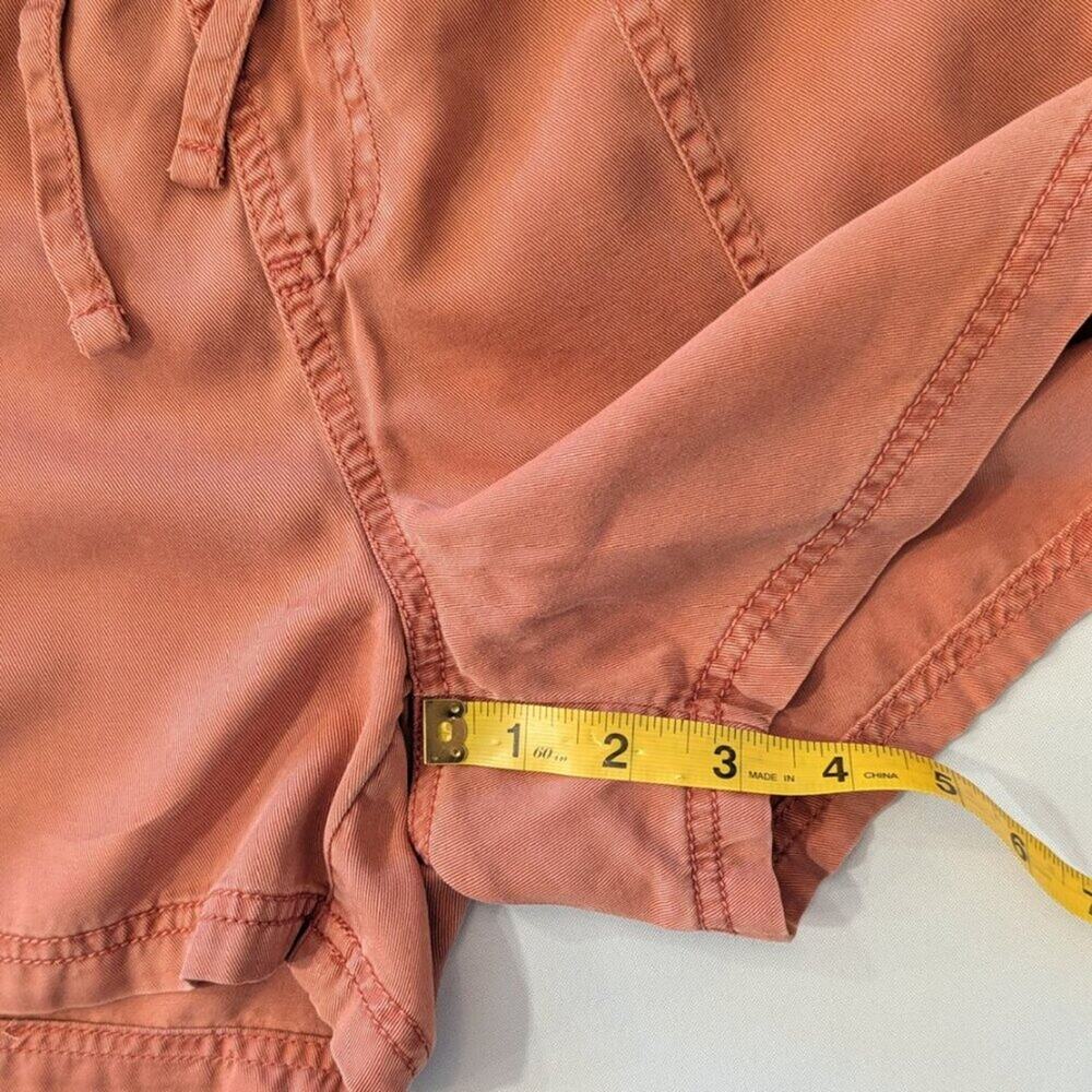 C&C California Lyocell Drawstring Shorts Coral Relaxed Summer Small - Picture 6 of 6